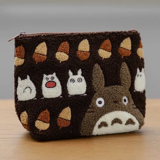 Cute Totoro Embroidered Coin Purse Small Item Storage Bag Makeup Pouch