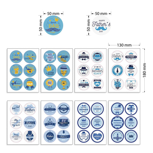 96pcs Happy Father‘s Day Stickers 2 inch Large Round Labels - TTpen
