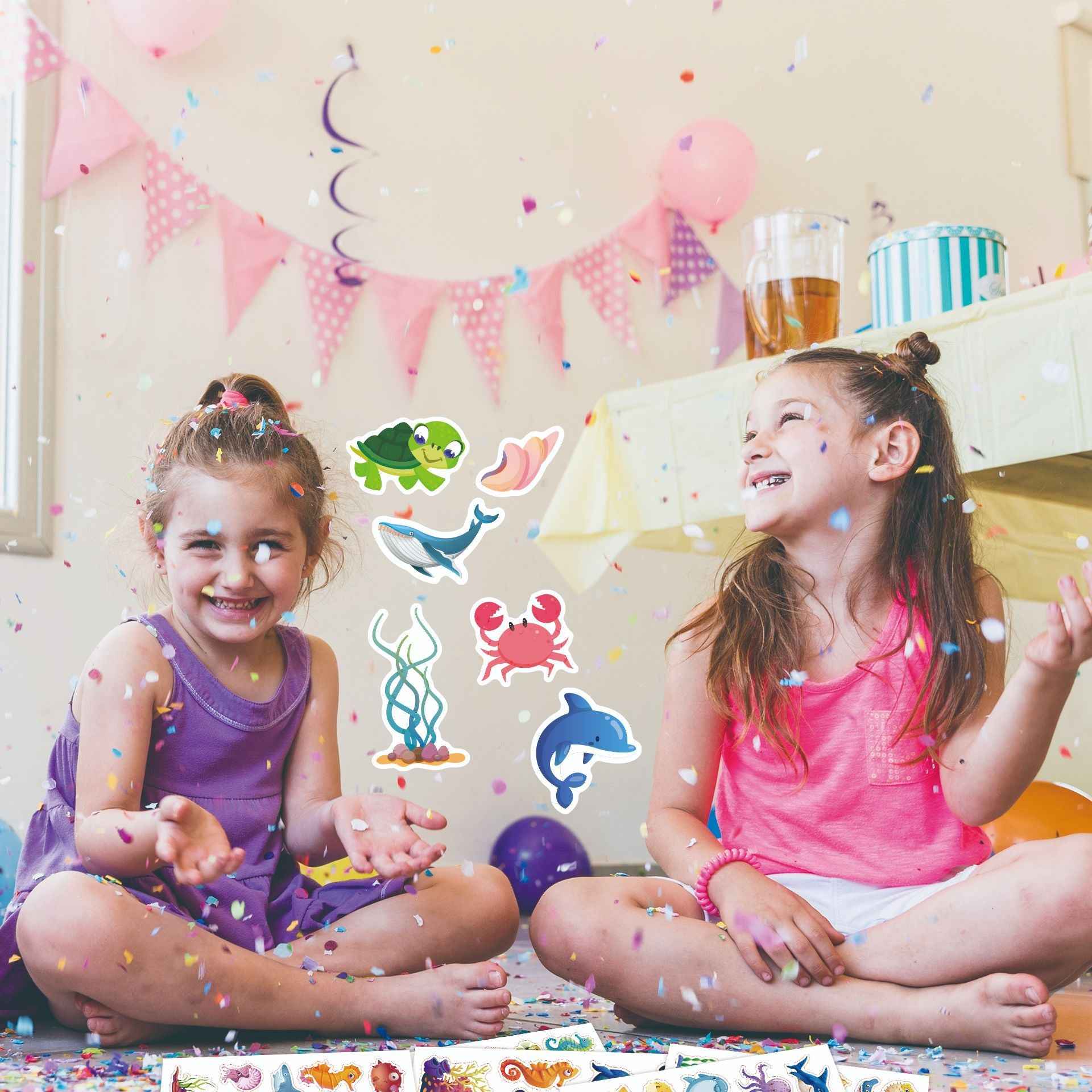 32 Sheets Ocean Sealife Animal Stickers for Kids - TTpen