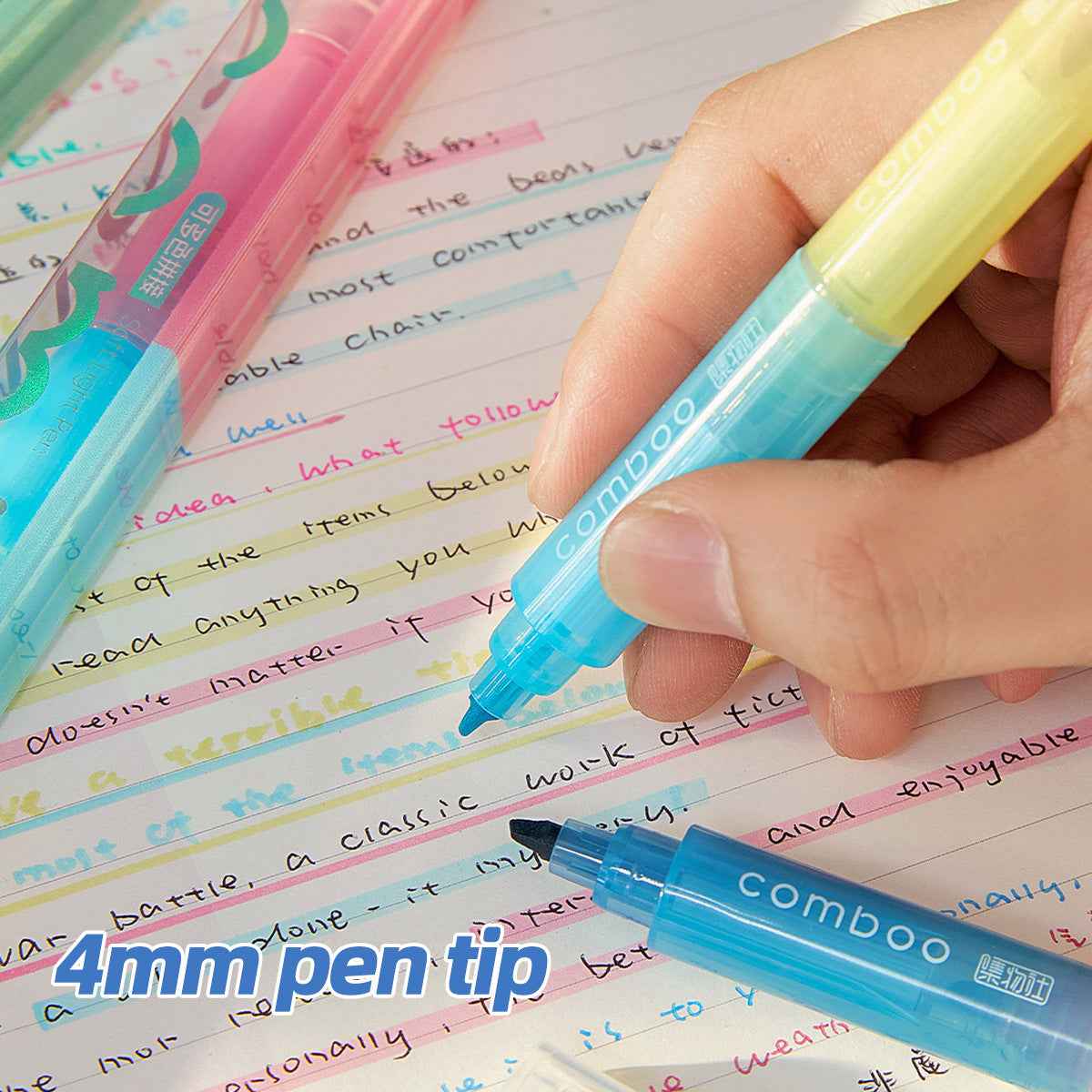 12-Color Comboo Highlighter Fluorescent Markers Set