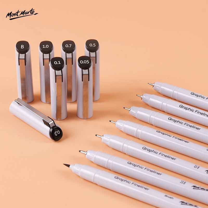 Mont Marte Premium Graphic Fineliners,7 Piece - TTpen