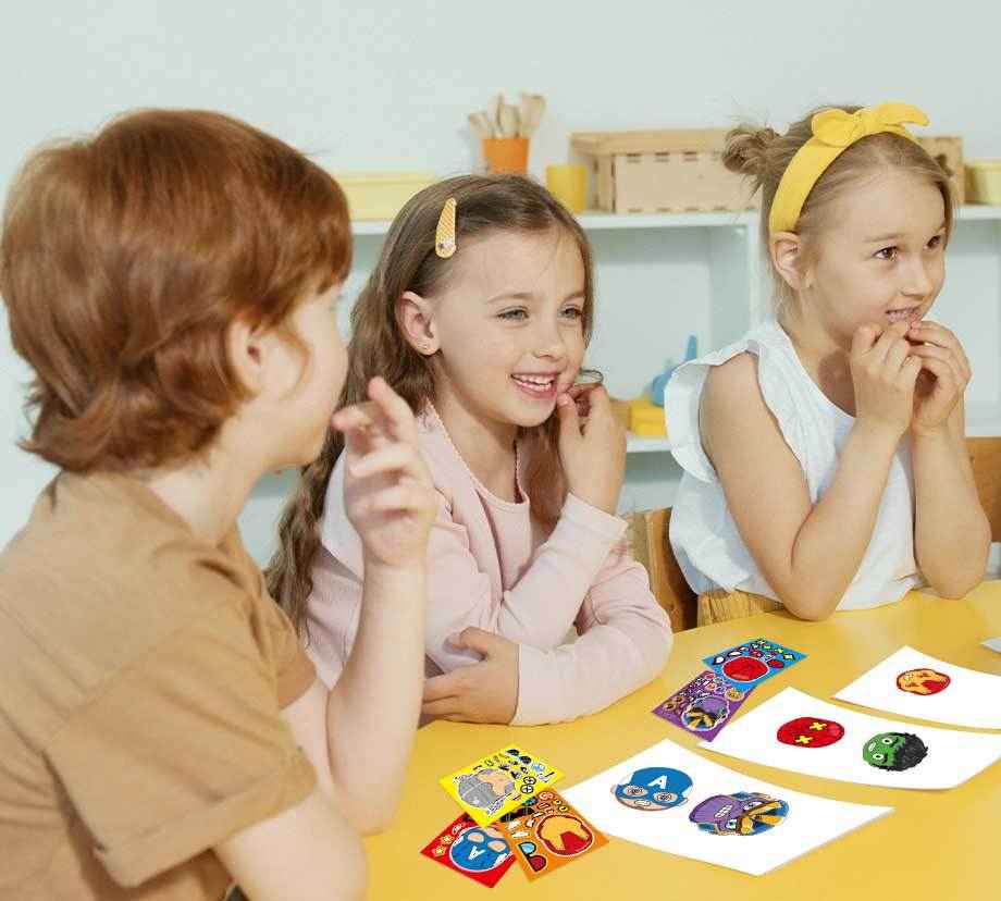 32 Sheets Cartoon Marvel Make a Face DIY Stickers for Kids - TTpen