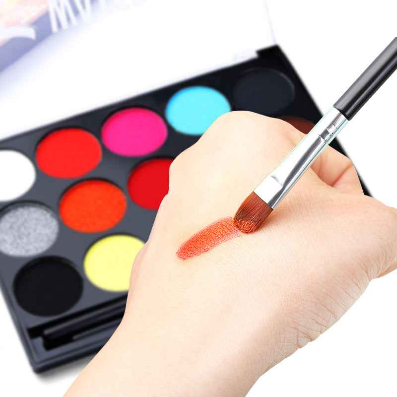 15 Color Face Painting Kit for Kids Makeup with 2 Brushes