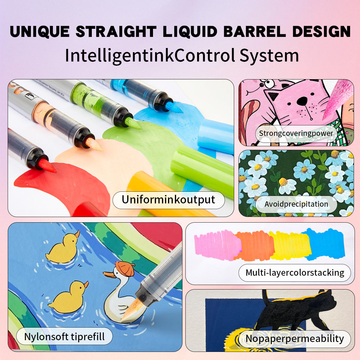 24/36/48 Colors Acrylic Marker Pens Brush Tip