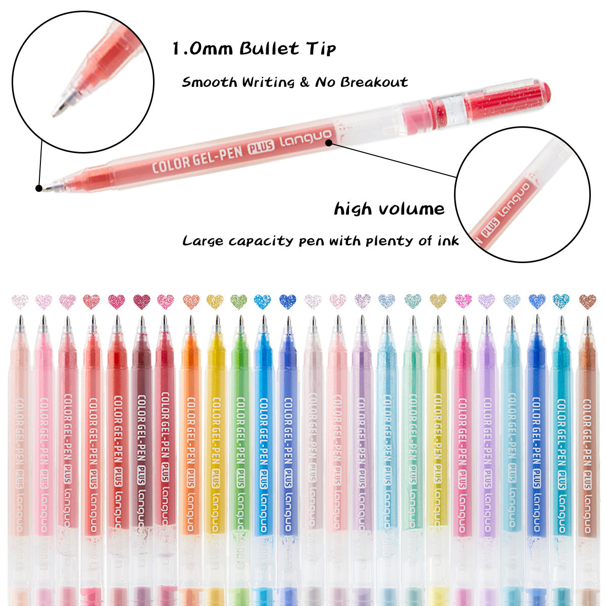 Languo Color Painting Gel Pen Plus 1.0mm Shiny Style 24/36/54/72 Colors