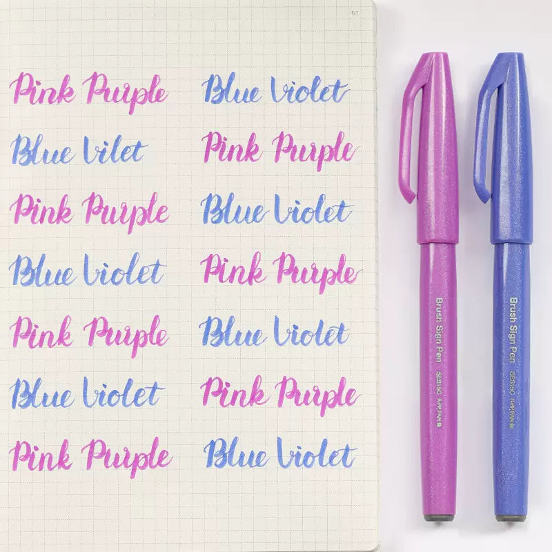 Pentel Fude Touch Sign Pen,Felt Pen Like Brush Stroke,2 Pack J