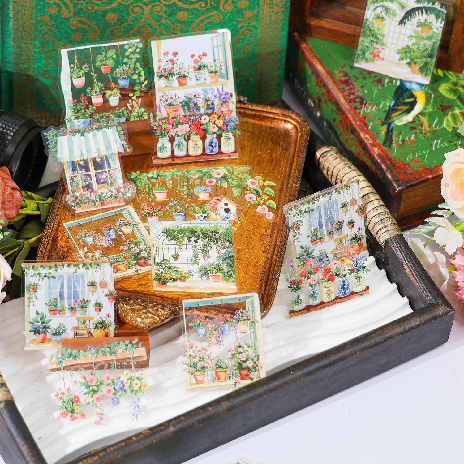 180PCS Retro Townscape PET Sticker Set