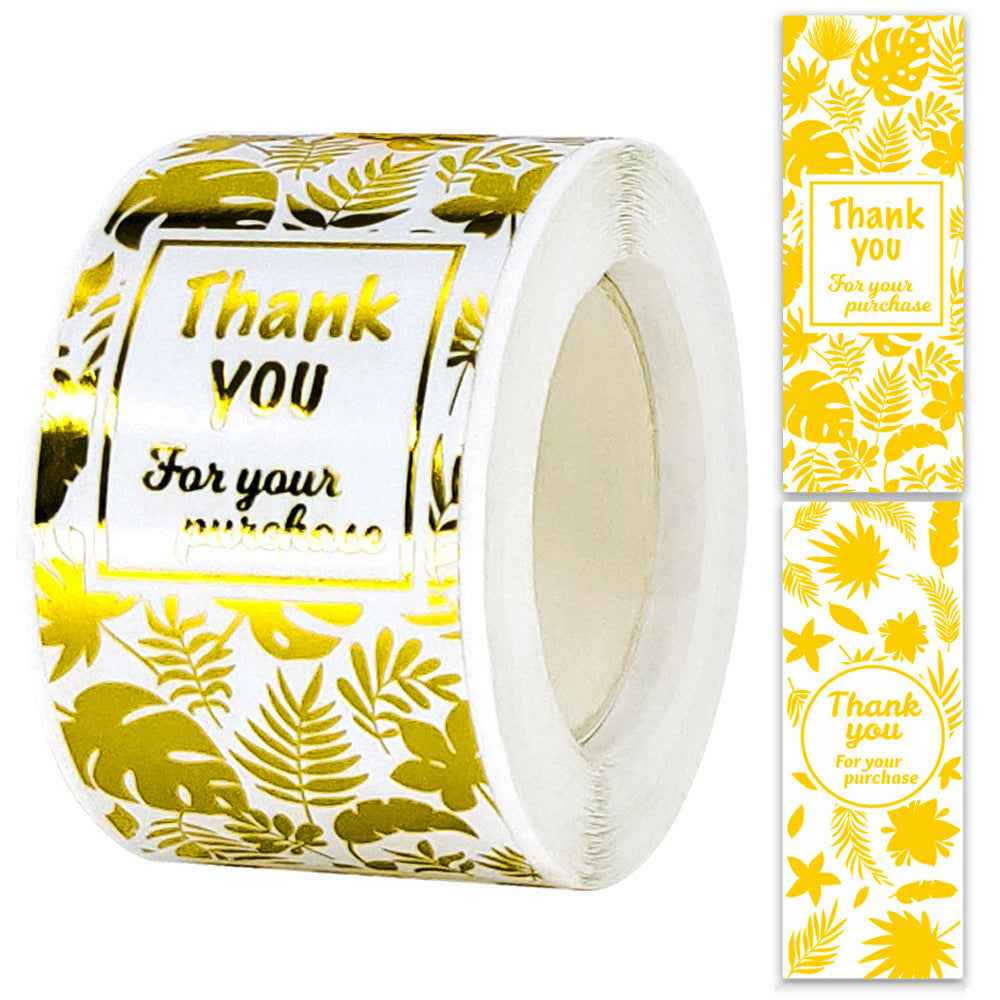200pcs Thank You for Your Purchase Stickers Gold 80 x 30 mm - TTpen
