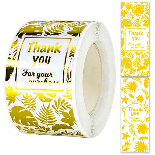 200pcs Thank You for Your Purchase Stickers Gold 80 x 30 mm - TTpen