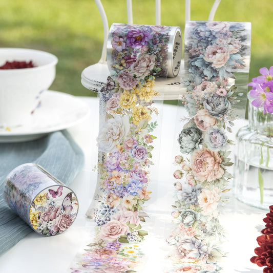 6 Roll Floral Seasons PET Tape for Journaling Scrapbooking DIY Decor