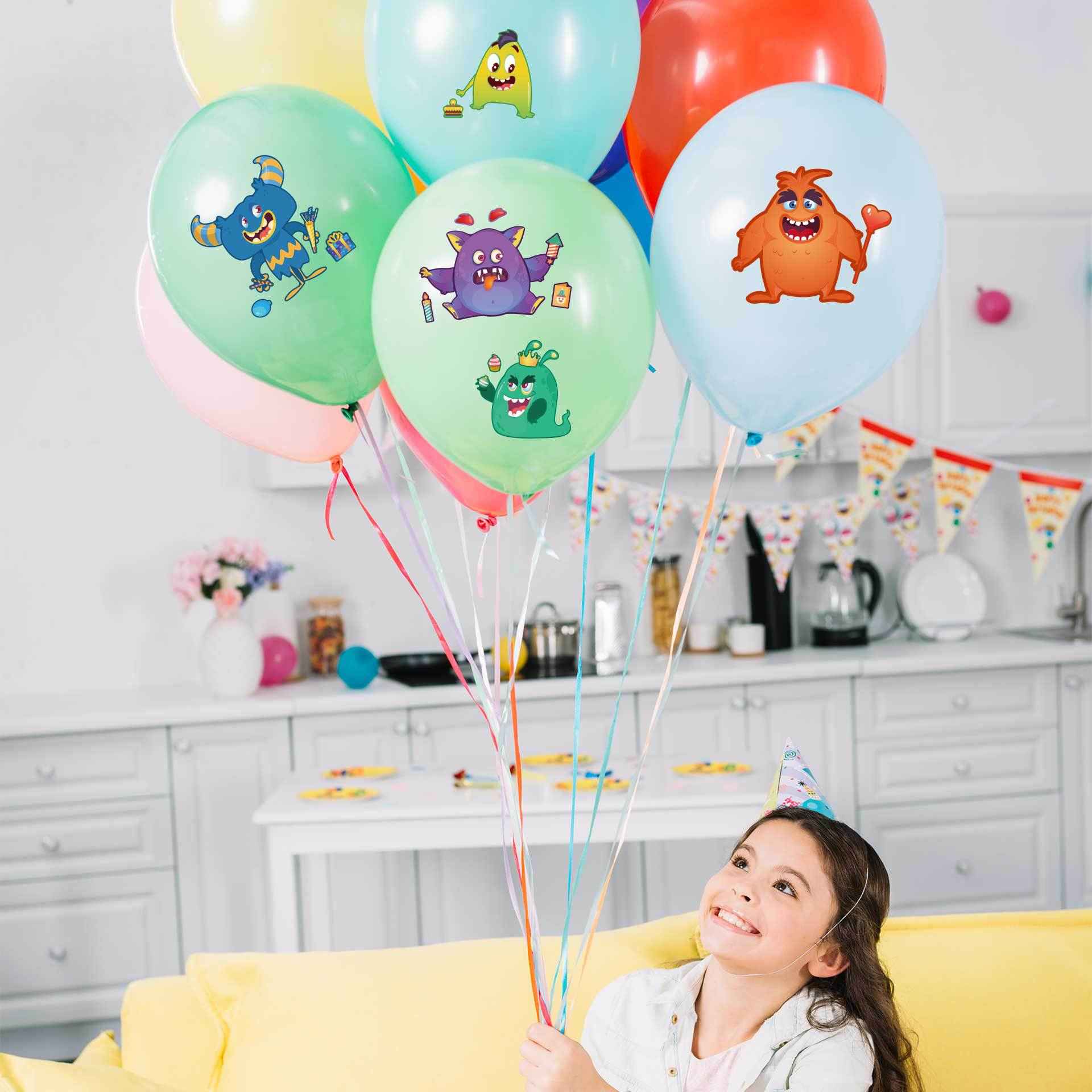 32 Sheets Monster Party Theme Make Your Own Stickers for Kids Birthday - TTpen