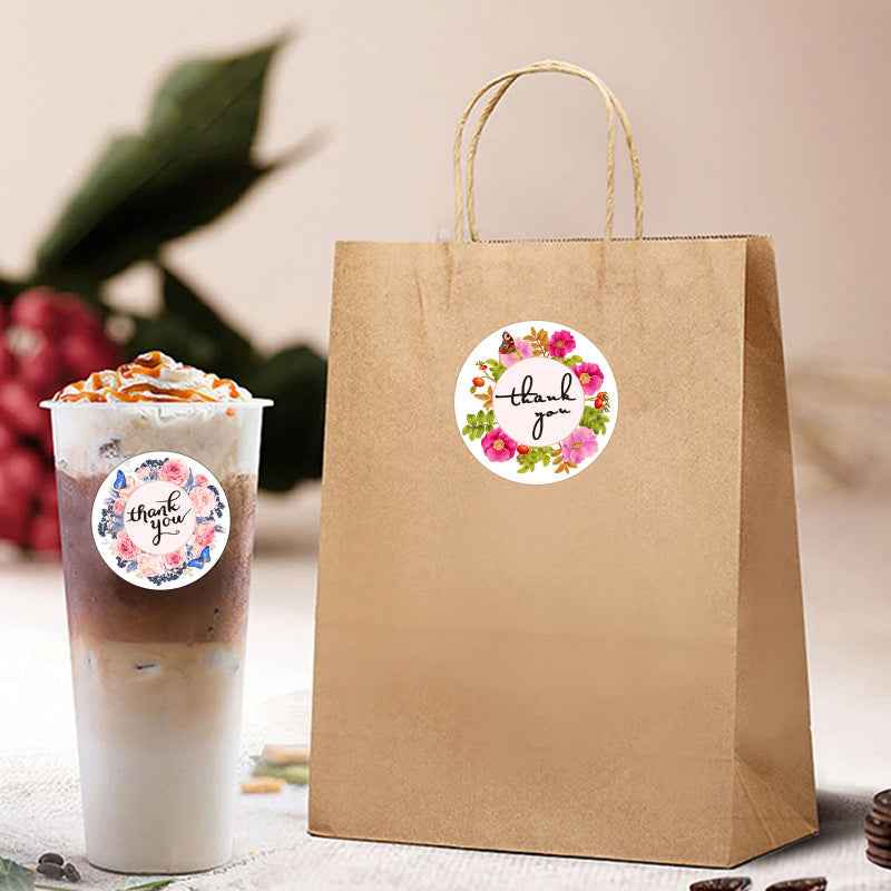 1000pcs Thank You Stickers,Round 1 Inch Floral Labels for Small Business - TTpen