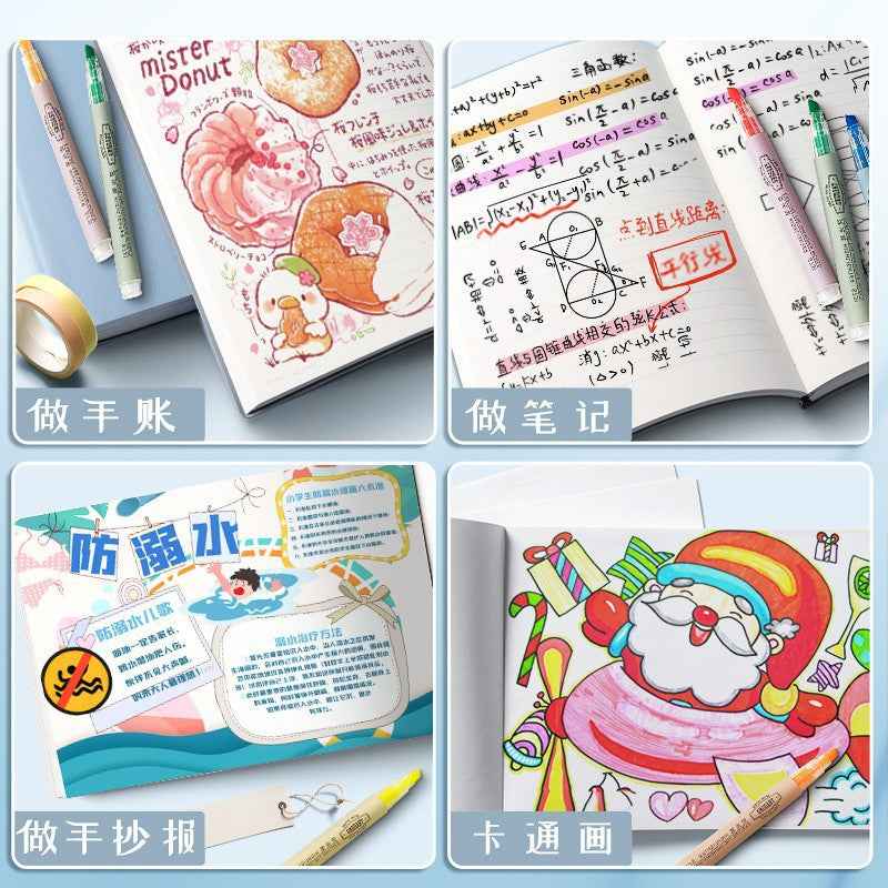 DELI 6 Color Highlighters Chisel Tip Pen for Bible School - TTpen