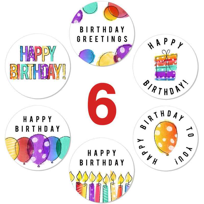 500 Labels Happy Birthday Stickers Round 1.5 inch - TTpen