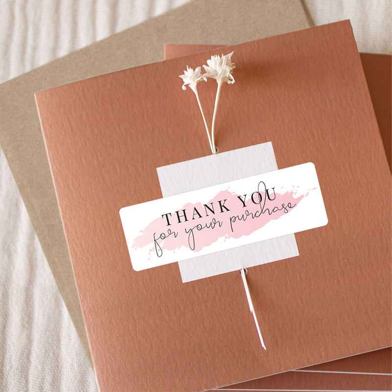 3 Rolls Thank You for Your Order Stickers 360 Labels Pink - TTpen
