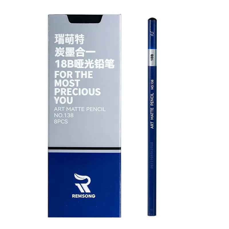 REMSONG ART Matte Pencil Set HB-20B Sketching and Drawing 8 Pack - TTpen