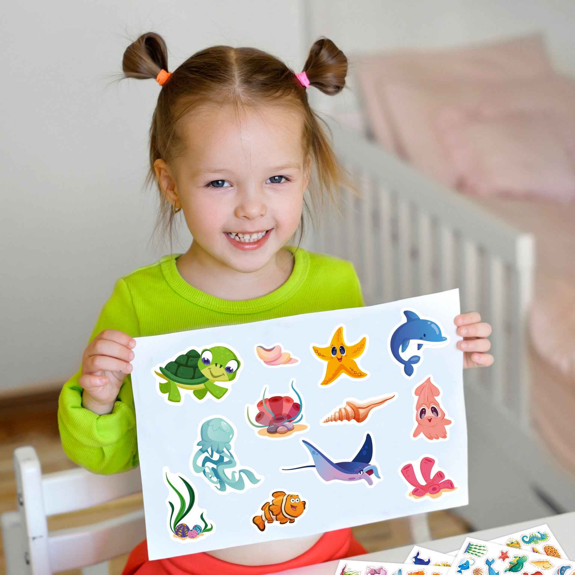 32 Sheets Ocean Sealife Animal Stickers for Kids - TTpen