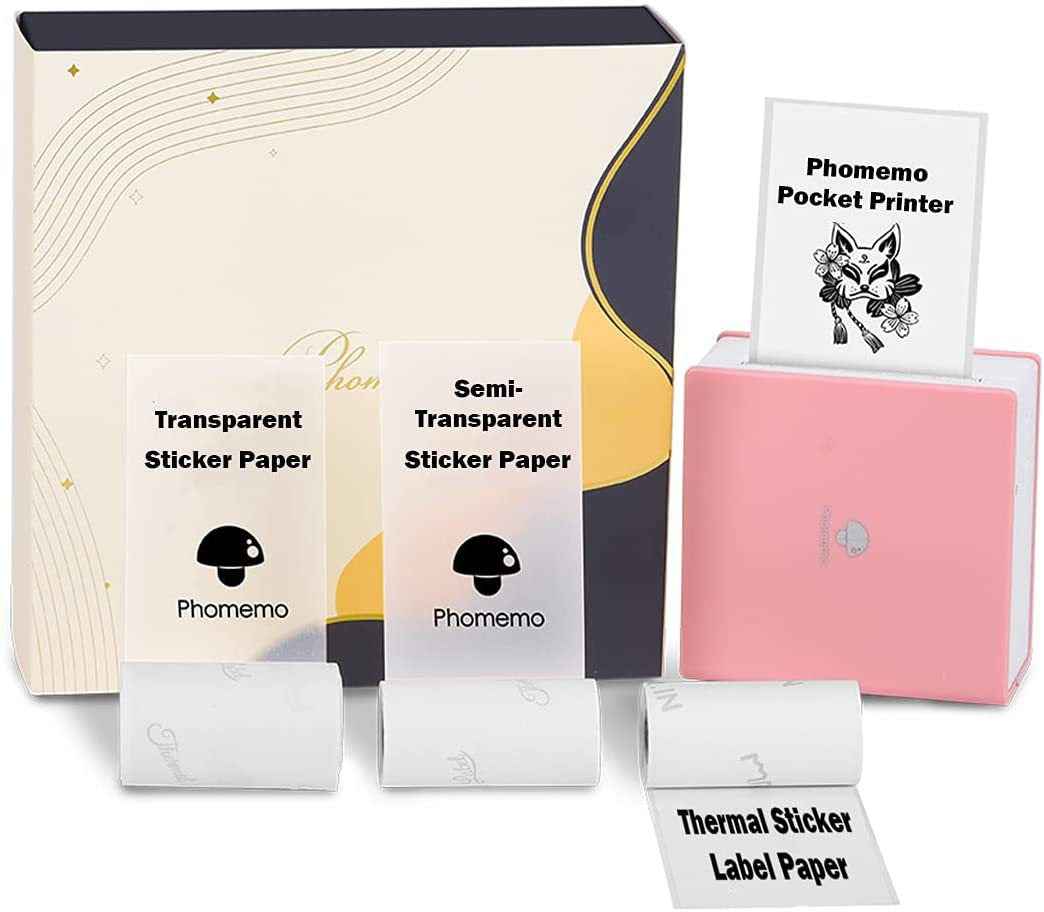 Phomemo M02 Label Maker Portable Thermal Printer with 3 Rolls Paper - TTpen