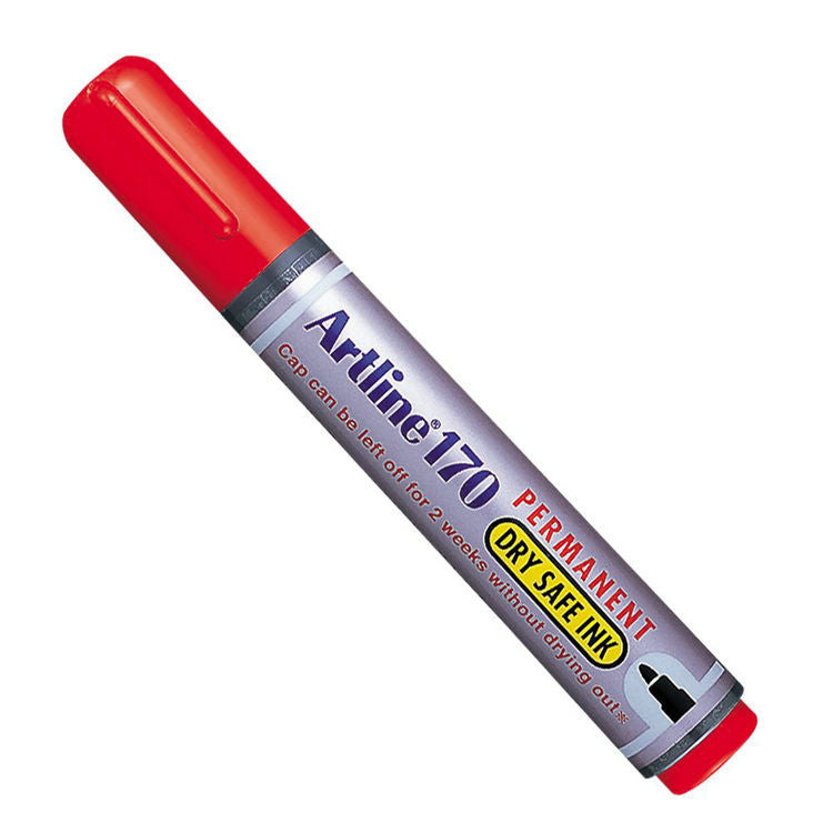 Artline 170 Permanent Marker 2.0mm Dry-Safe Ink 4 Pack 2.0mm 4 Red