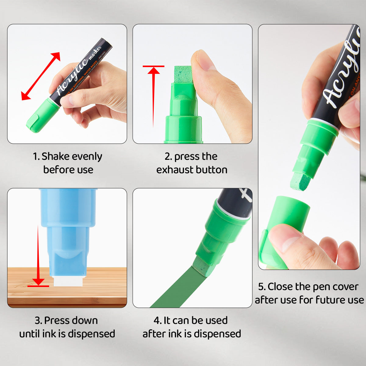 12 Colors Jumbo 10mm Broad Tip Acrylic Paint Markers