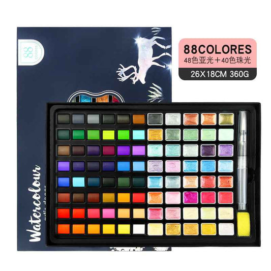 88 Colors Watercolor Paint Set Metallic Glitter Color - TTpen