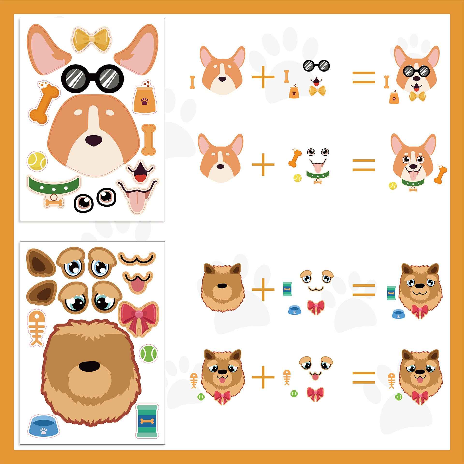 24 Sheets Cartoon Dog Make Your Own Stickers for Kids - TTpen