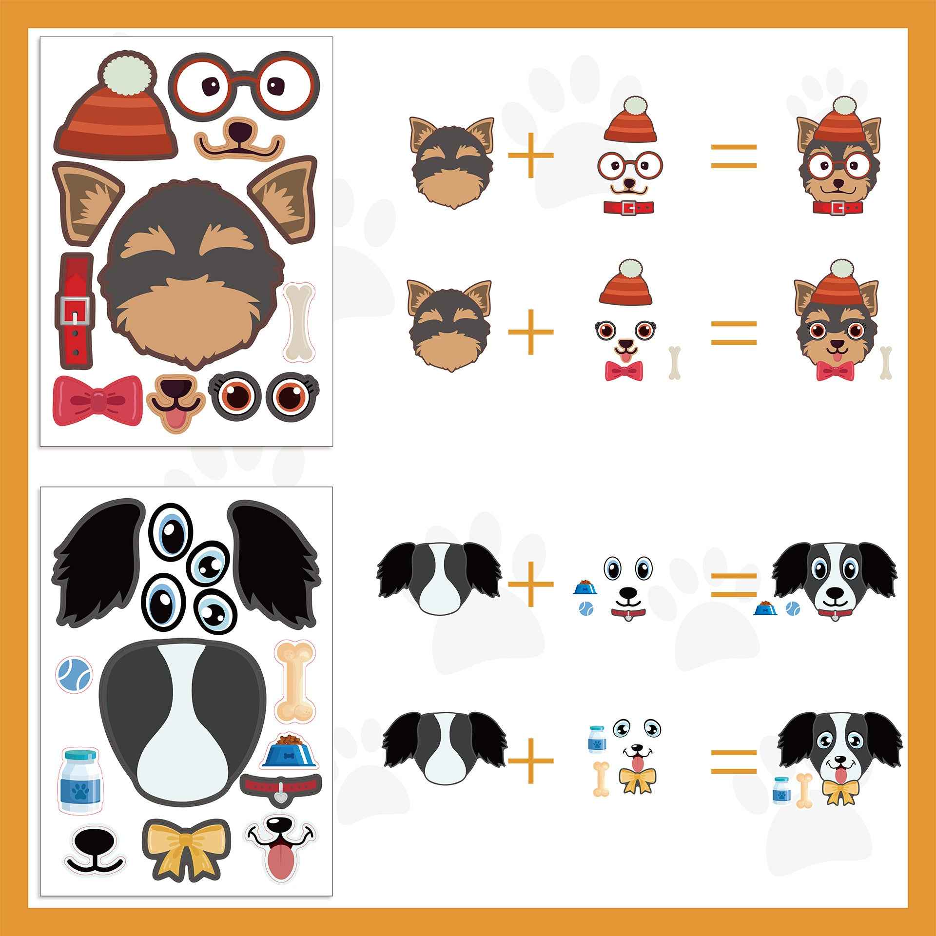 24 Sheets Cartoon Dog Make Your Own Stickers for Kids - TTpen