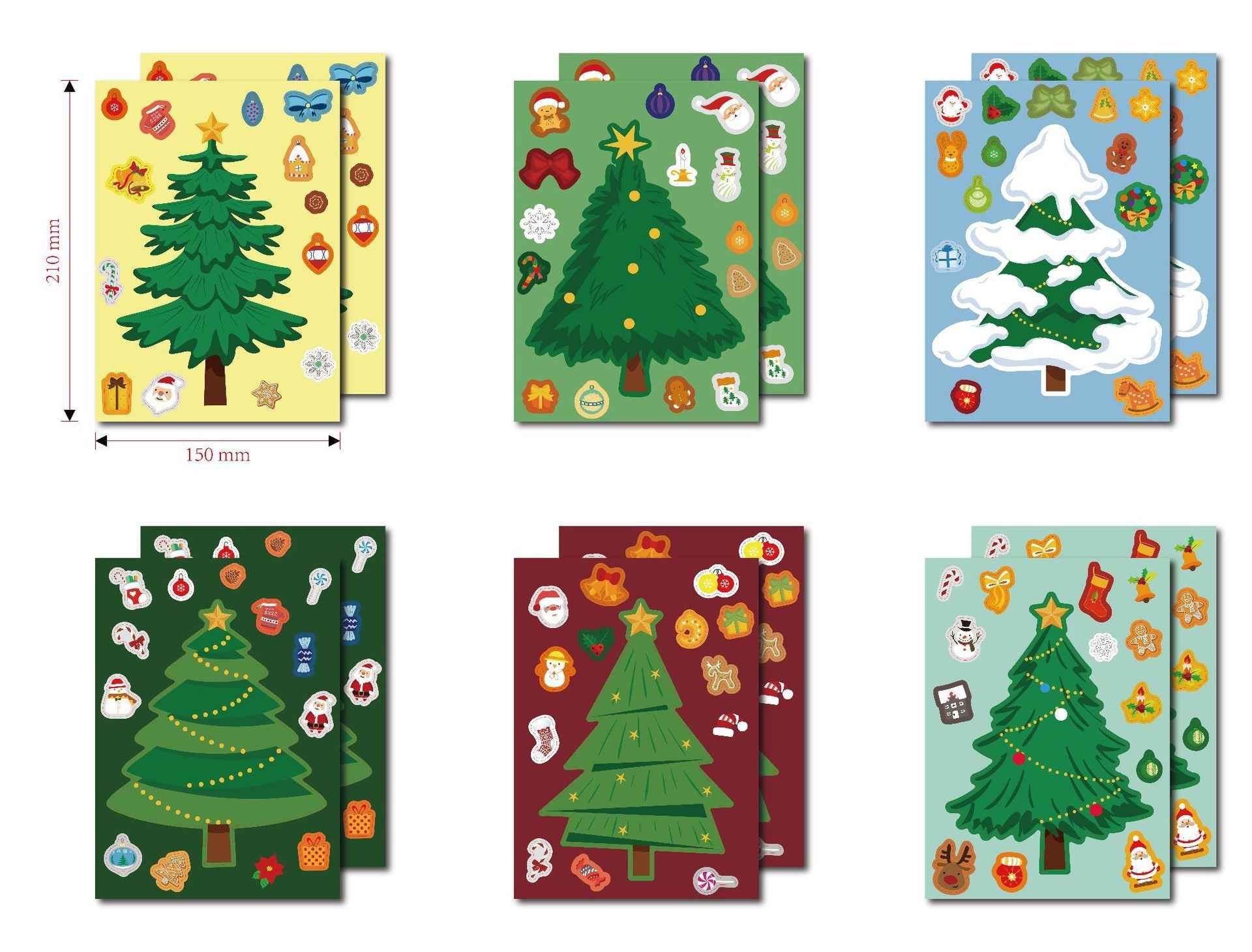 36 Sheets Make Your Own Christmas Tree Stickers for Kids Cards Crafts - TTpen