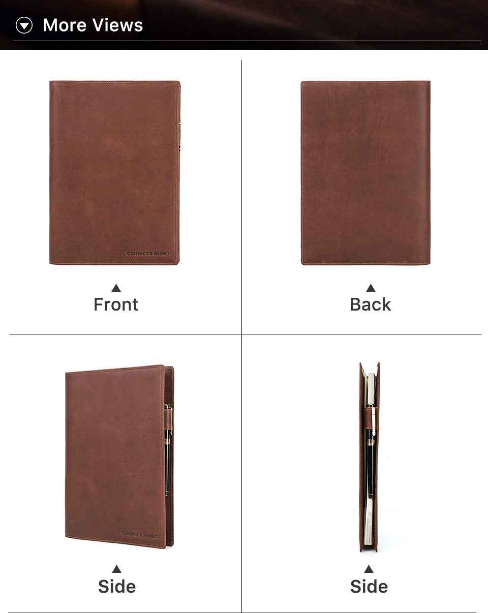 Tan B5 Leather Notebook Journal Cover for Field Notes Planner