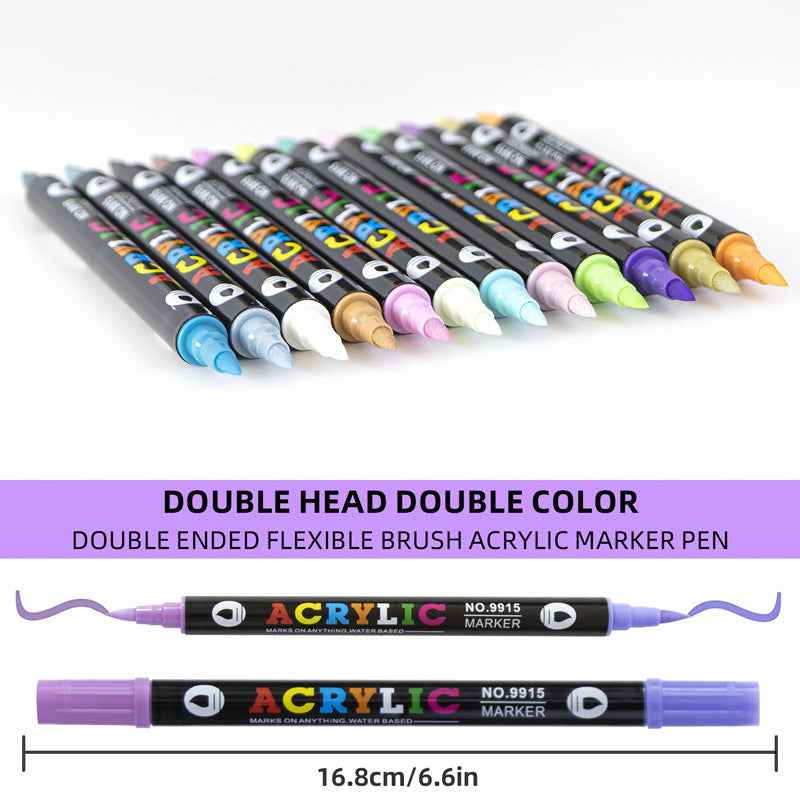12/24/36 Colors Acrylic Paint Pens,Dual Brush Tip & Two Colors - TTpen
