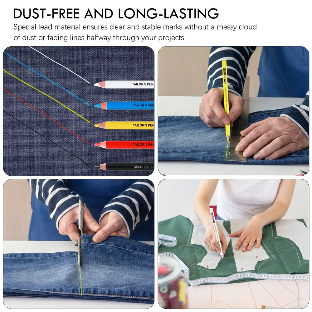 KALOUR 12 PCS Tailors Pencil Set Sewing Fabric Pencils