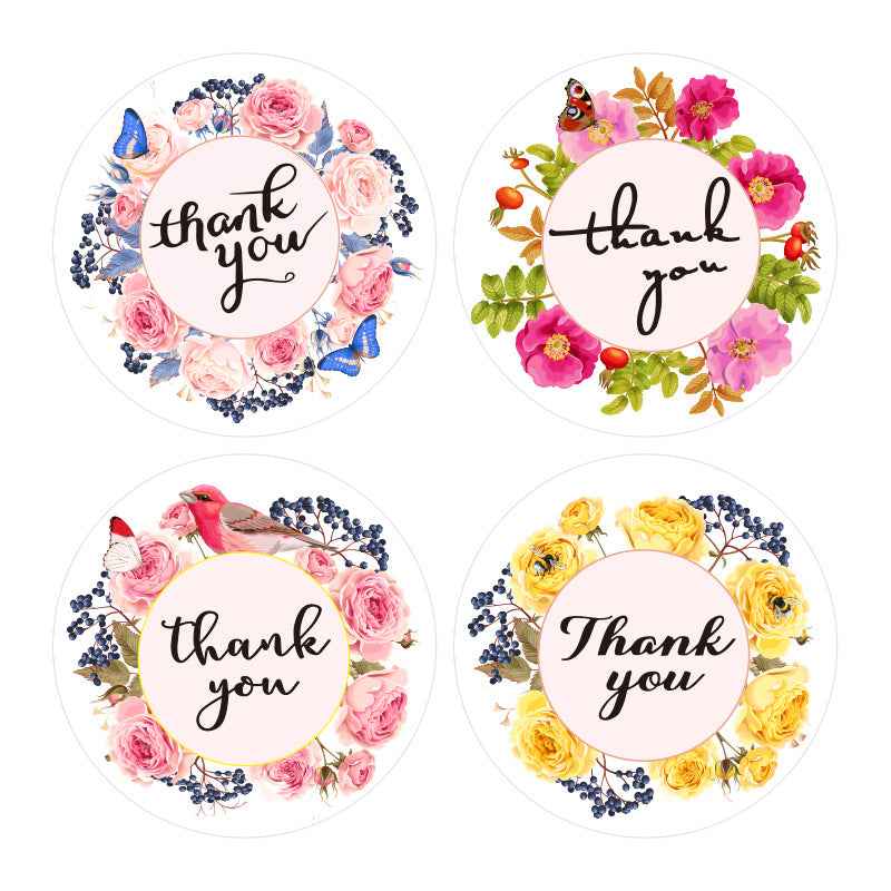 1000pcs Thank You Stickers,Round 1 Inch Floral Labels for Small Business - TTpen