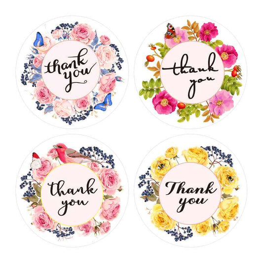 1000pcs Thank You Stickers,Round 1 Inch Floral Labels for Small Business - TTpen
