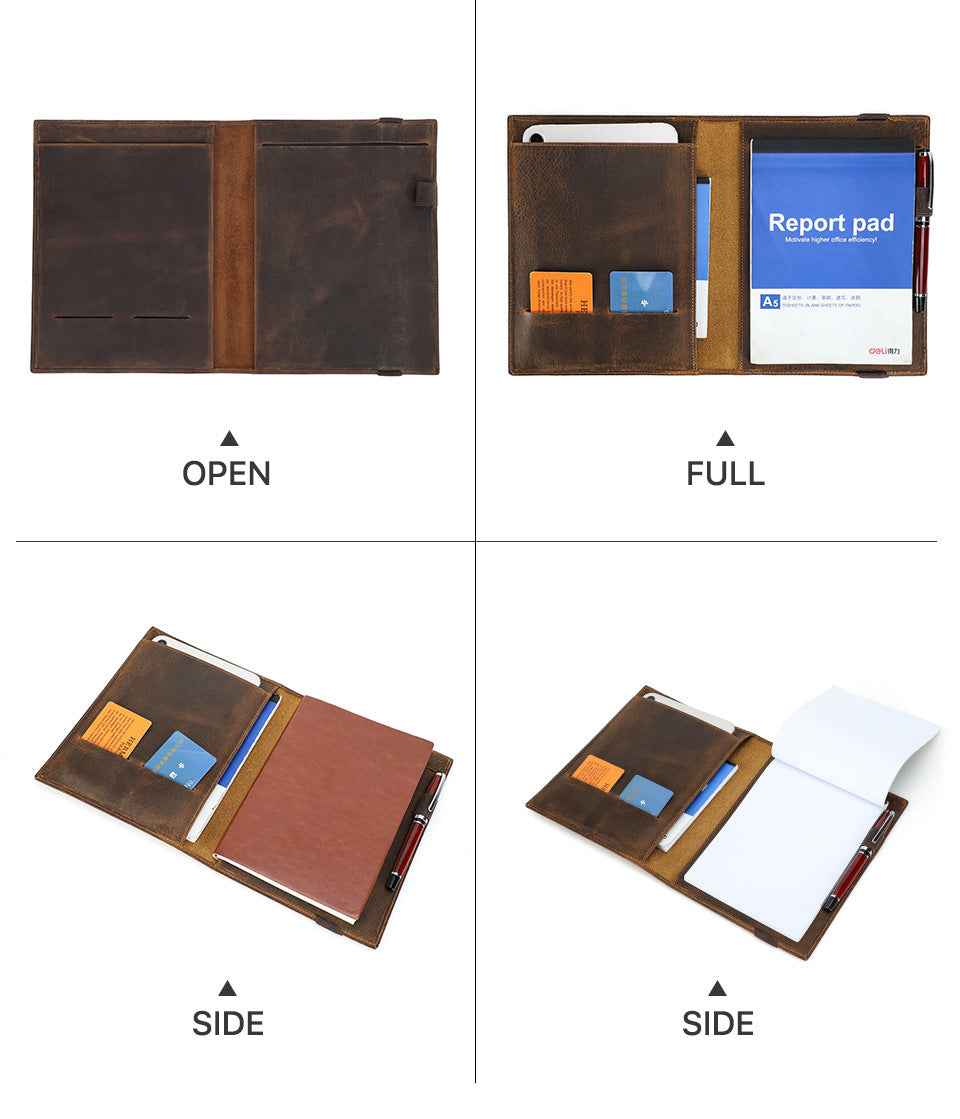 Handmade Vintage Leather A5 Business Padfolio Organizer