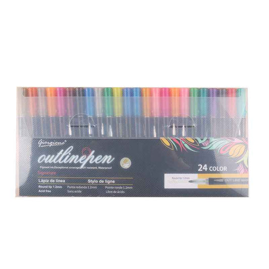 GIORGIONE Double Line Outline Marker Pens,8/12/24 Colors - TTpen