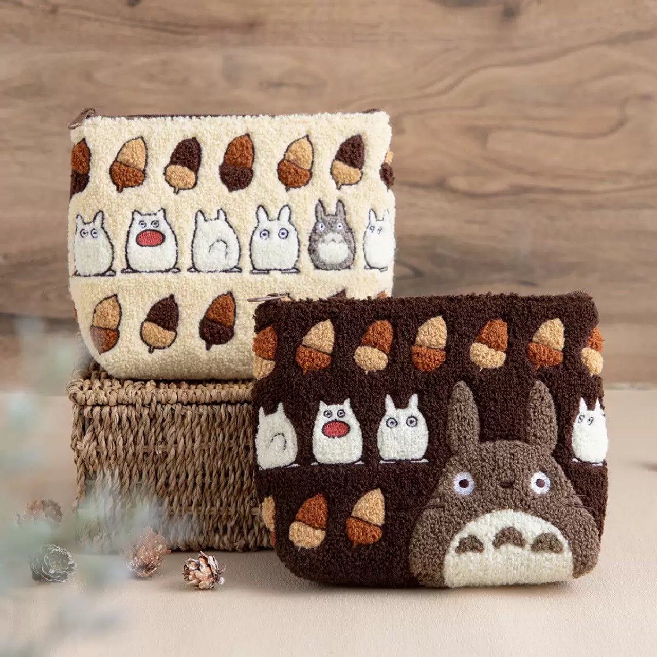Cute Totoro Embroidered Coin Purse Small Item Storage Bag Makeup Pouch