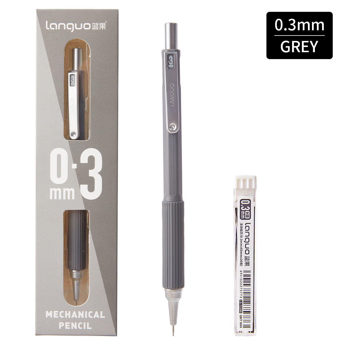 Low-Center Gravity Metal Mechanical Pencil with Leads Set 0.3mm/0.5mm
