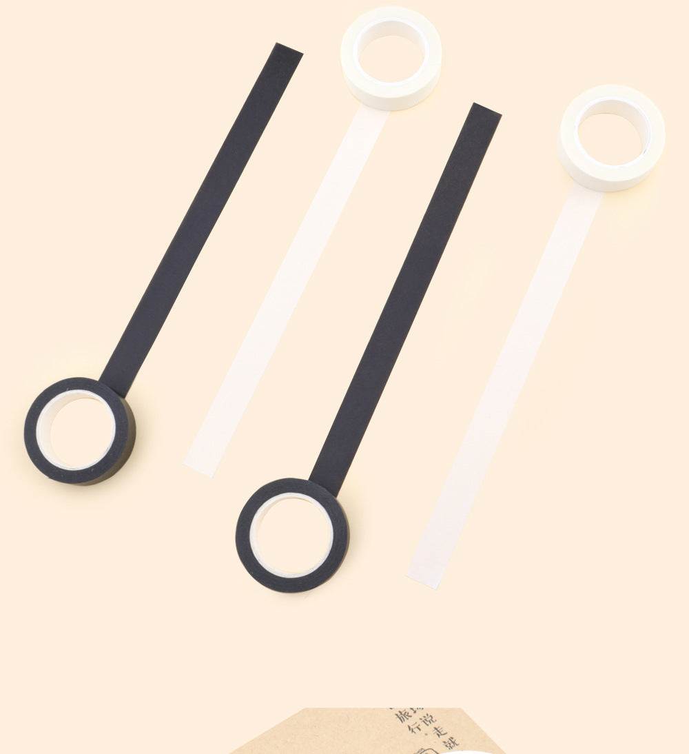 20 Rolls Washi Tape Solid Color White and Black Masking Tape