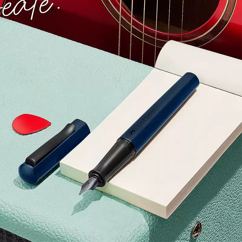 Faber Castell HEXO Fountain Pen, Blue/Black/Bronze/Silver White - TTpen