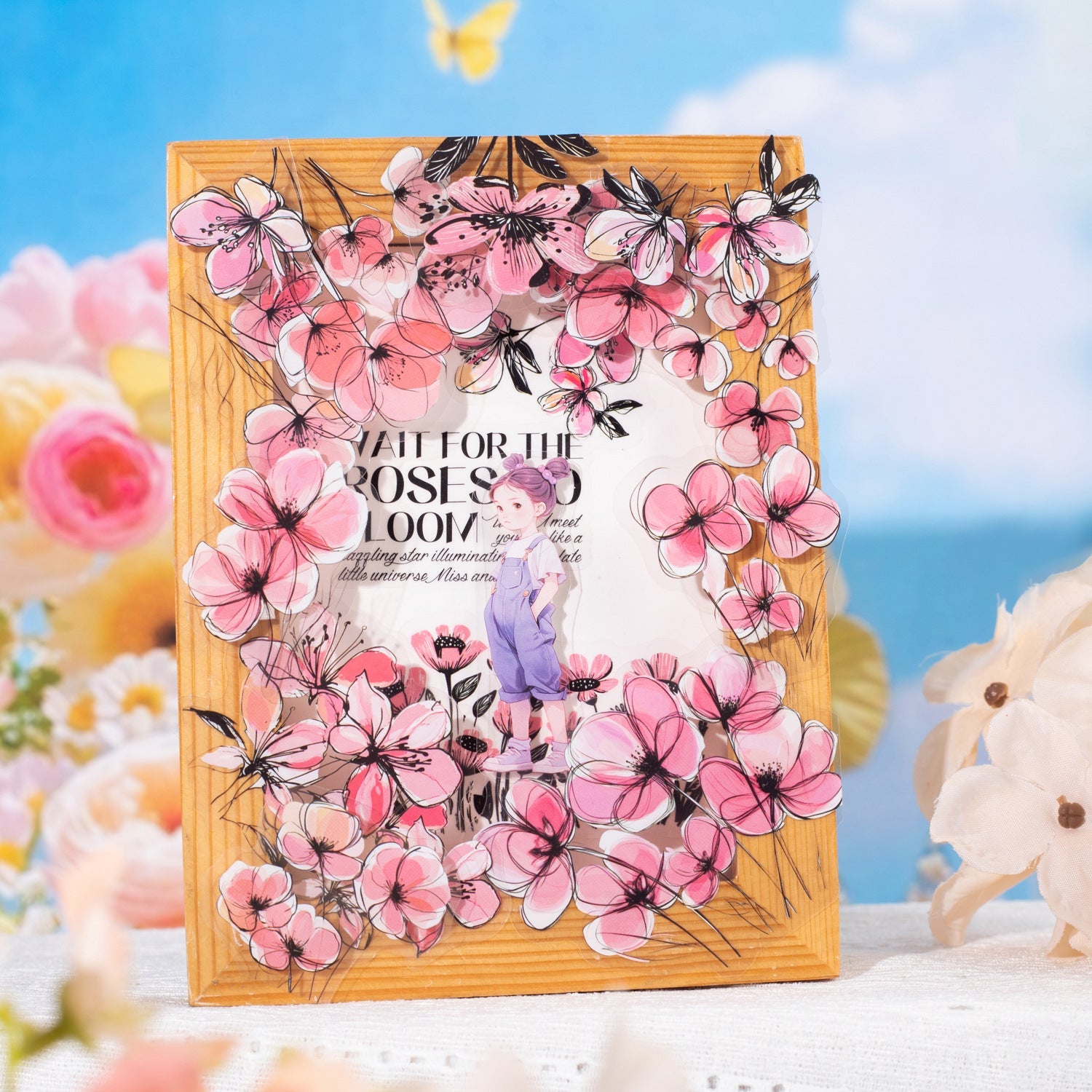 90PCS Floral Landscapes PET Sticker Set for Journaling Scrapbook