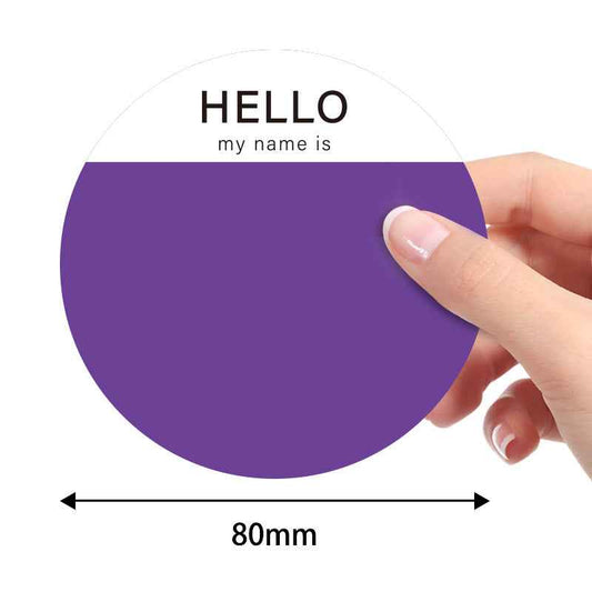 200Pcs Hello Name Tags Hello My Name is Stickers 8cm Round - TTpen