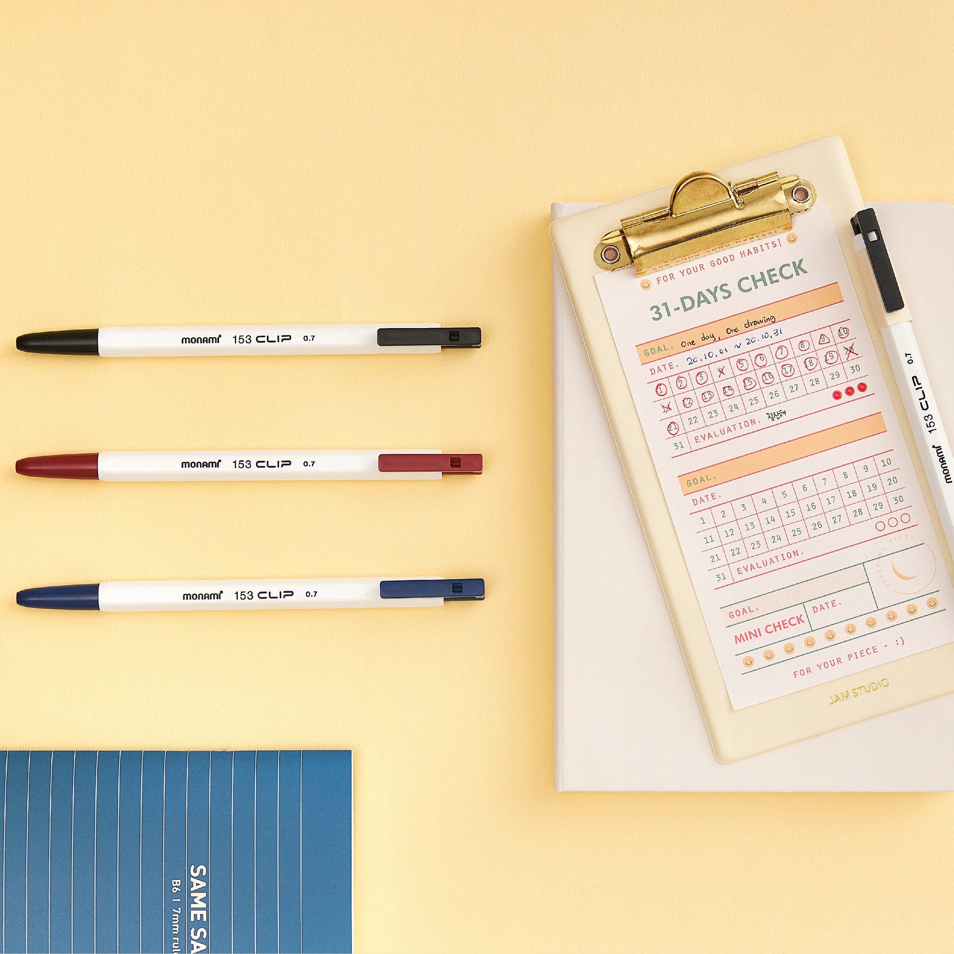 Monami 153 Clip Ballpoint Pen Set - 9-Pack