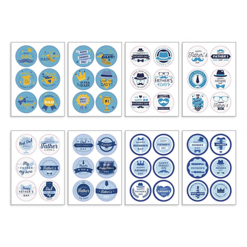 96pcs Happy Father‘s Day Stickers 2 inch Large Round Labels - TTpen