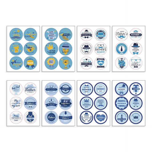 96pcs Happy Father‘s Day Stickers 2 inch Large Round Labels - TTpen