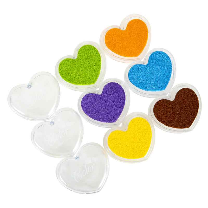 12 Color Heart Shape Craft Ink Pad for Paper,Wood,Fabric - TTpen