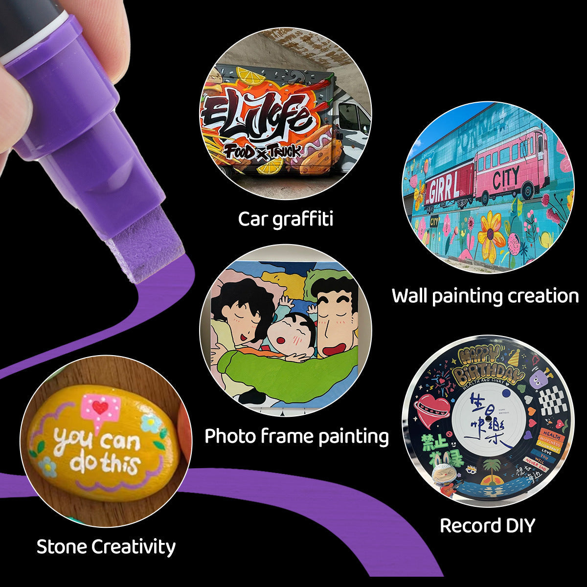 12 Colors Jumbo 10mm Broad Tip Acrylic Paint Markers