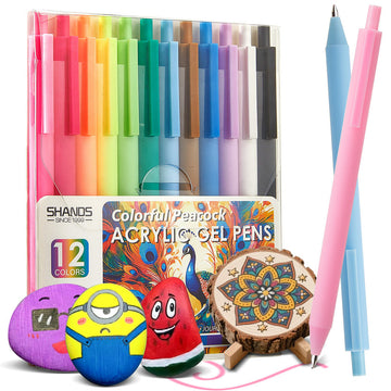 SHANDS S367 Acrylic Gel Pens 12 Colors