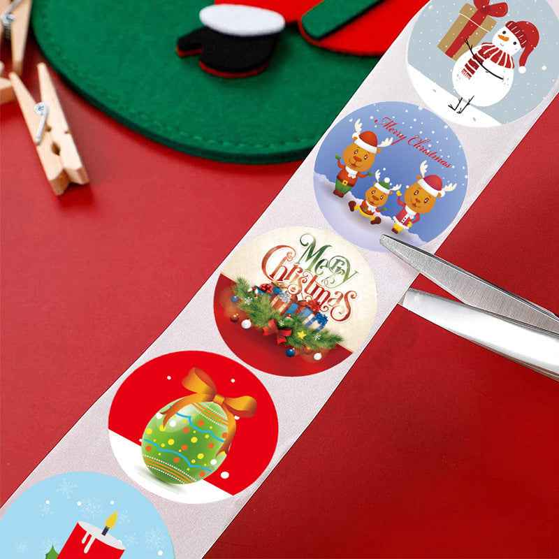 500Pcs 1.5 Inch Merry Christmas Stickers Adhesive Labels - TTpen