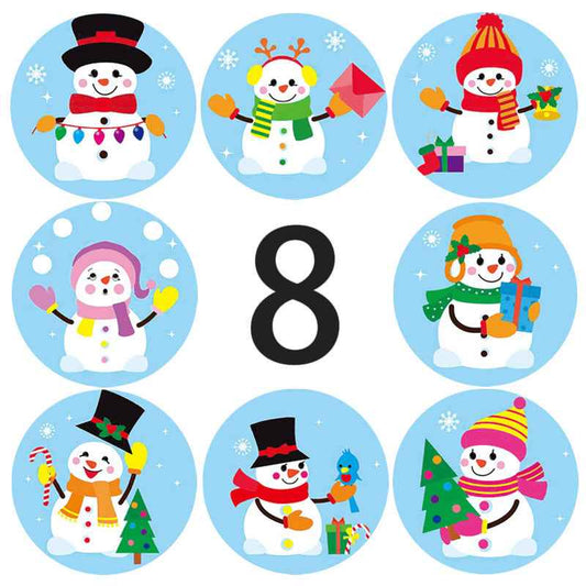 500 Pieces Cute Snowman Winter Stickers,1.5 inch - TTpen