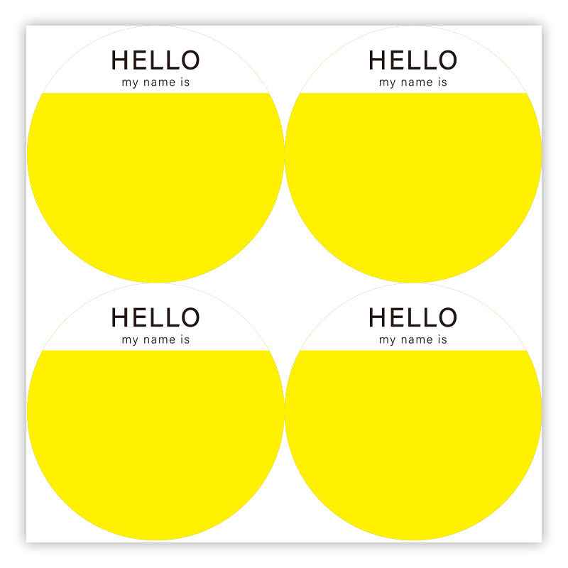 200Pcs Hello Name Tags Hello My Name is Stickers 8cm Round - TTpen